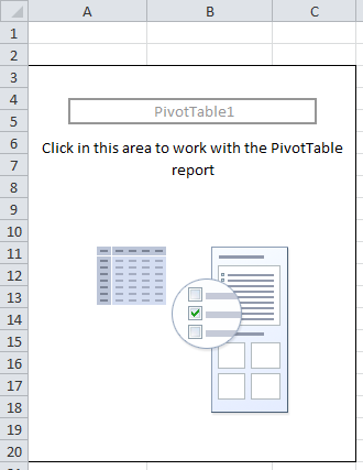 Excel blank pivot table report