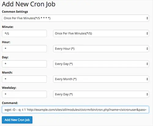 Setting up a CiviCRM cron job on Drupal in cPanel