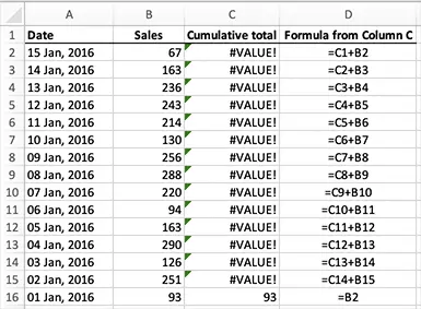 Calculate A Running Total Of A Column Of Cells In Excel Learn Microsoft Excel Five Minute Lessons