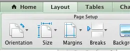 Excel 2011 layout menu preview