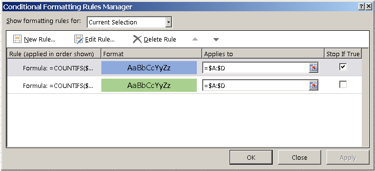 excel formula to remove duplicates in two columns