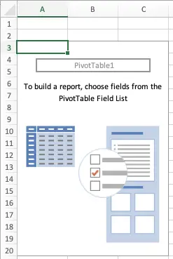 Excel, How to create a PivotTable, blank PivotTable report
